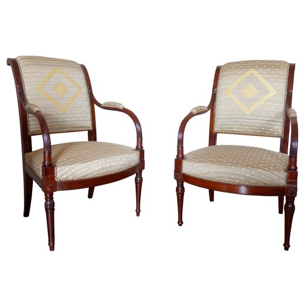 Pair of late 18th century mahogany armchairs attributed to Jacob