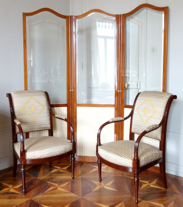 Pair of late 18th century mahogany armchairs attributed to Jacob