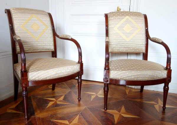 Pair of late 18th century mahogany armchairs attributed to Jacob