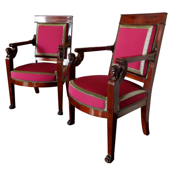 Empire pair of armchairs attributed to Jacob Desmalter, circa 1806