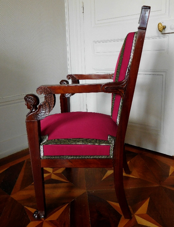 Jacob Desmalter (attribués à) : paire de fauteuils d’époque Empire richement sculptés circa 1806