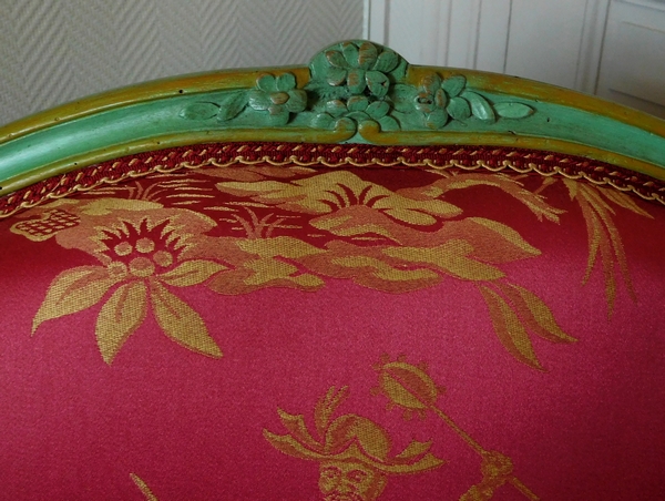 Pierre Bara : paire de fauteuils à la Reine d'époque Louis XV aux chinoiseries - estampillés