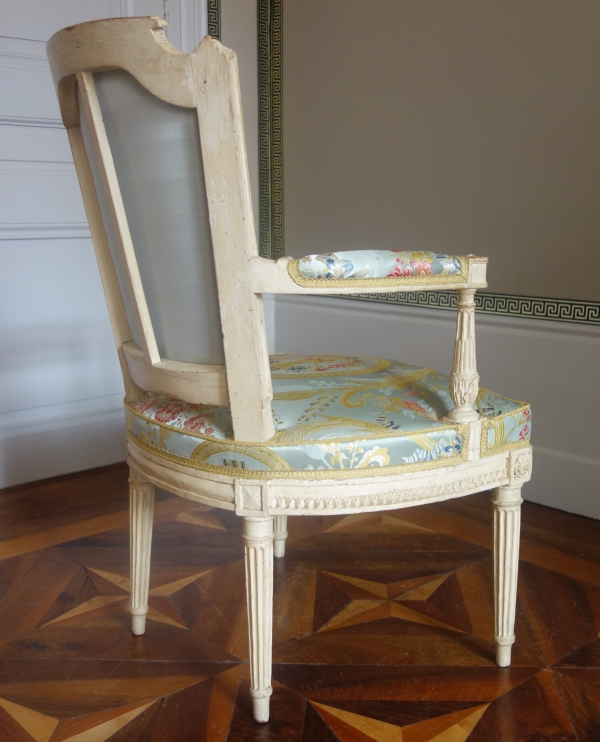 Paul-François Jean : paire de fauteuils cabriolets d'époque Louis XVI estampillés