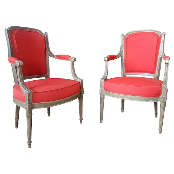 Pair of Louis XVI cabriolet armchairs attributed to Henri Jacob - 18th century