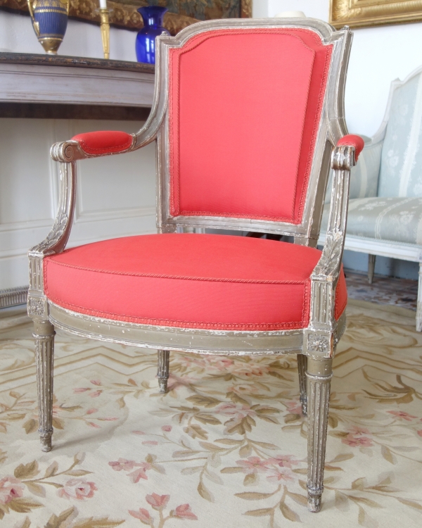 Pair of Louis XVI cabriolet armchairs attributed to Henri Jacob - 18th century