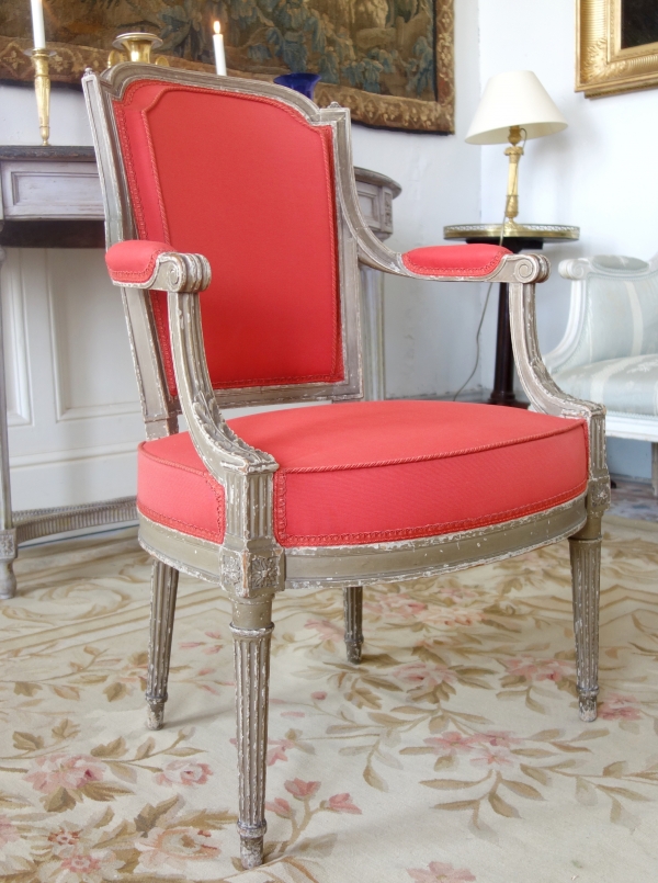 Pair of Louis XVI cabriolet armchairs attributed to Henri Jacob - 18th century