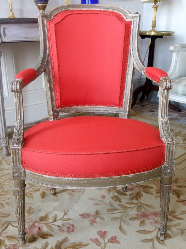 Pair of Louis XVI cabriolet armchairs attributed to Henri Jacob - 18th century