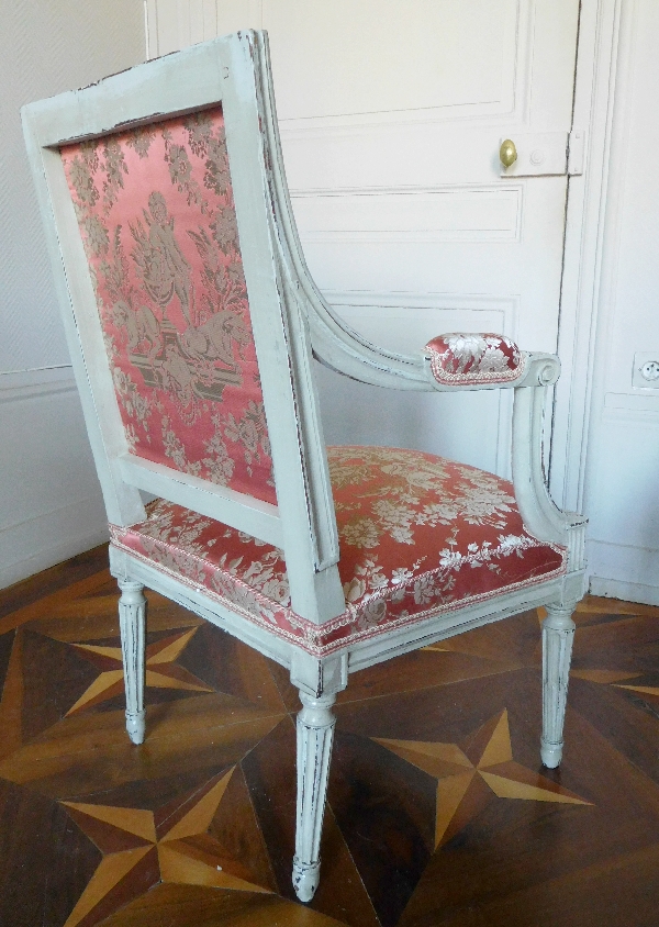 Pair of LXVI a la Reine armchairs stamped JB Boulard - seatmaker of the King