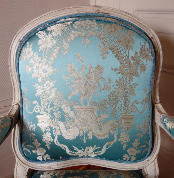 Louis Delanois : pair of Louis XV period armchairs, Louis XVI style