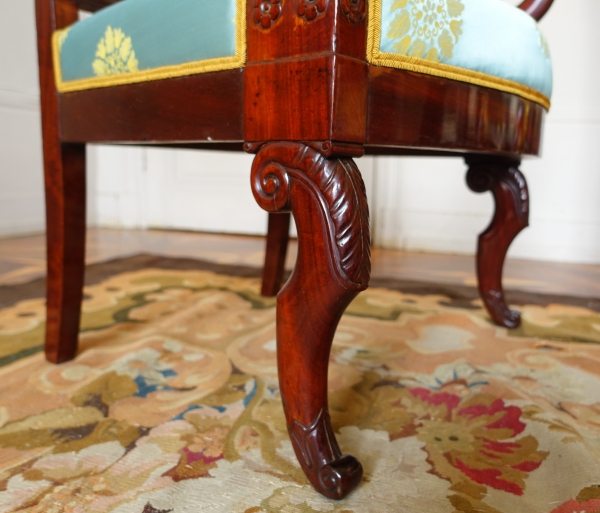 Pair of mahogany armchairs attributed to Jeanselme - early 19th century