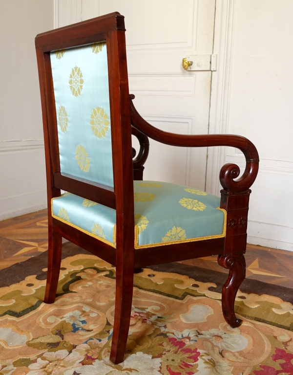 Pair of mahogany armchairs attributed to Jeanselme - early 19th century