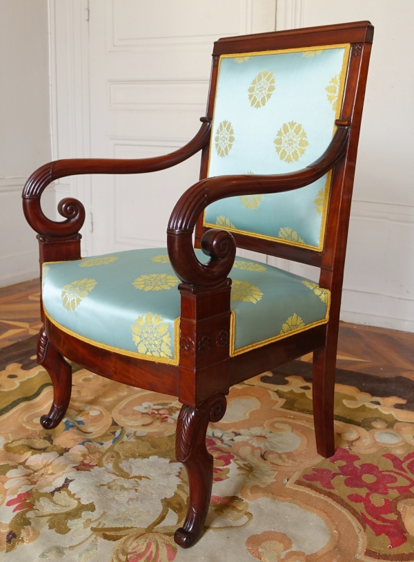 Pair of mahogany armchairs attributed to Jeanselme - early 19th century