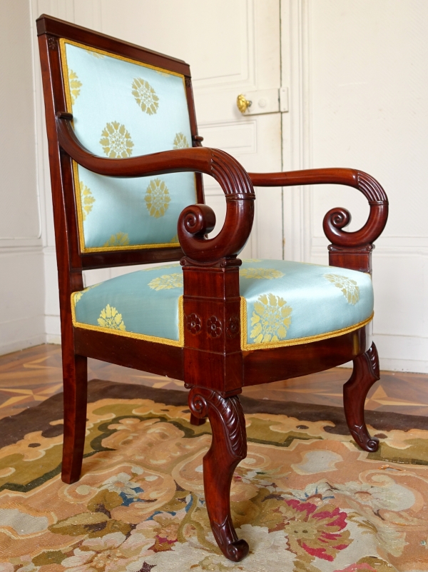 Pair of mahogany armchairs attributed to Jeanselme - early 19th century