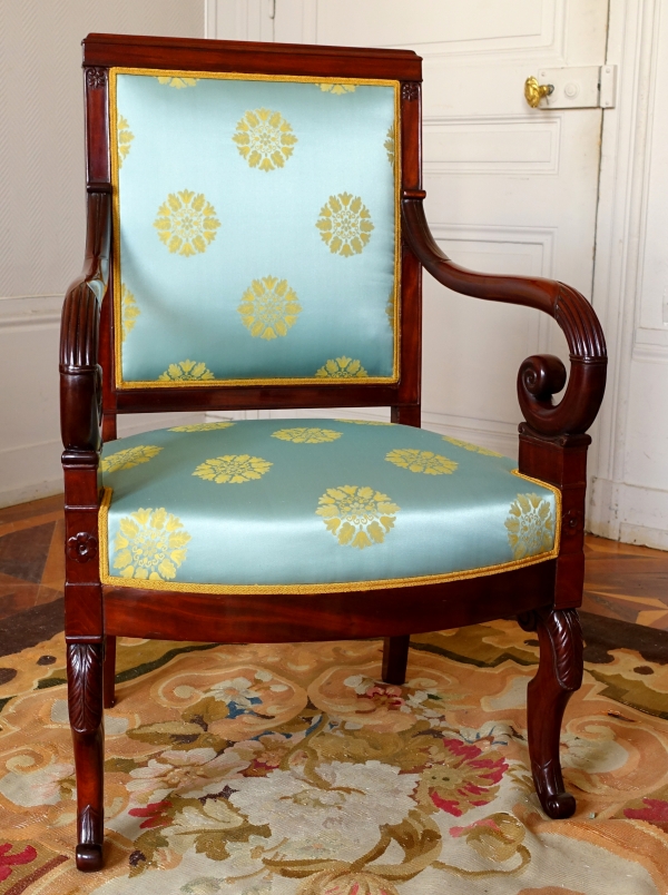 Pair of mahogany armchairs attributed to Jeanselme - early 19th century