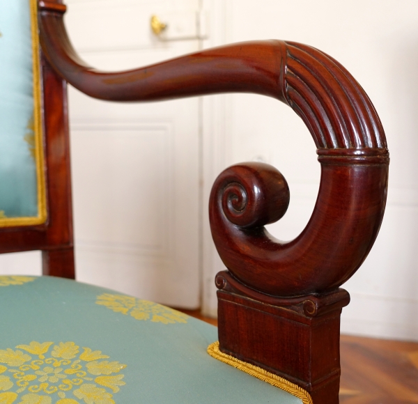 Pair of mahogany armchairs attributed to Jeanselme - early 19th century