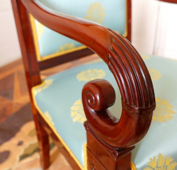 Pair of mahogany armchairs attributed to Jeanselme - early 19th century