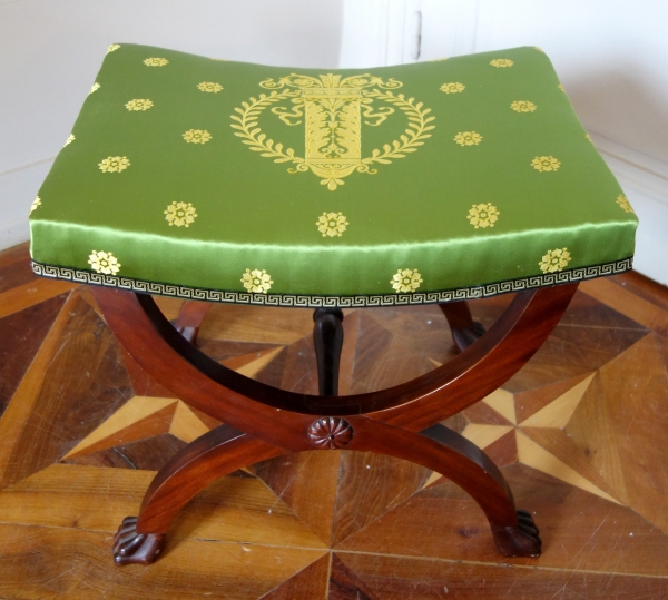 Pair of Empire style mahogany stools