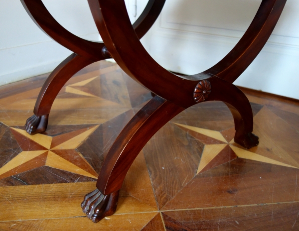 Pair of Empire style mahogany stools