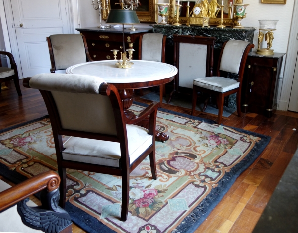 Empire mahogany armchairs set, 2 armchairs and 2 chairs, early 19th century circa 1800