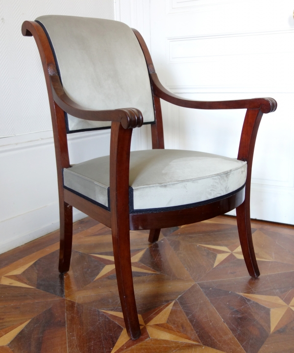 Empire mahogany armchairs set, 2 armchairs and 2 chairs, early 19th century circa 1800