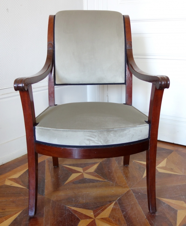 Empire mahogany armchairs set, 2 armchairs and 2 chairs, early 19th century circa 1800