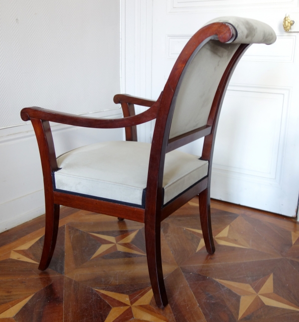 Empire mahogany armchairs set, 2 armchairs and 2 chairs, early 19th century circa 1800