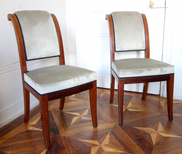 Empire mahogany armchairs set, 2 armchairs and 2 chairs, early 19th century circa 1800