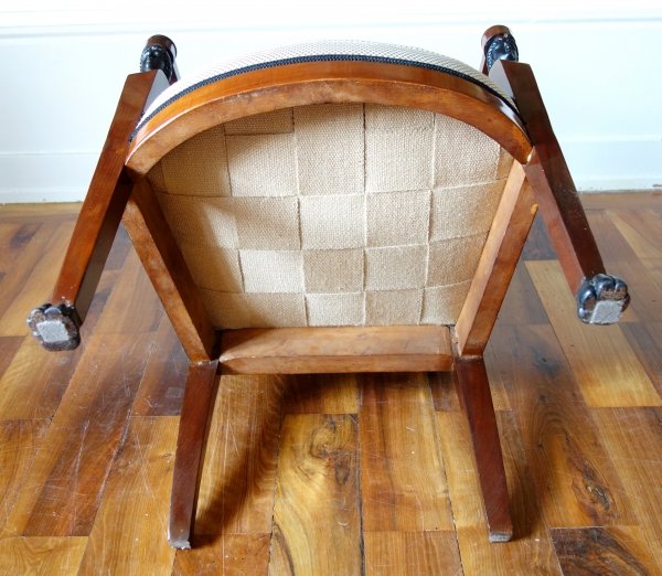 Empire mahogany living room suite : a sofa and 4 armchairs - early 19th century circa 1800