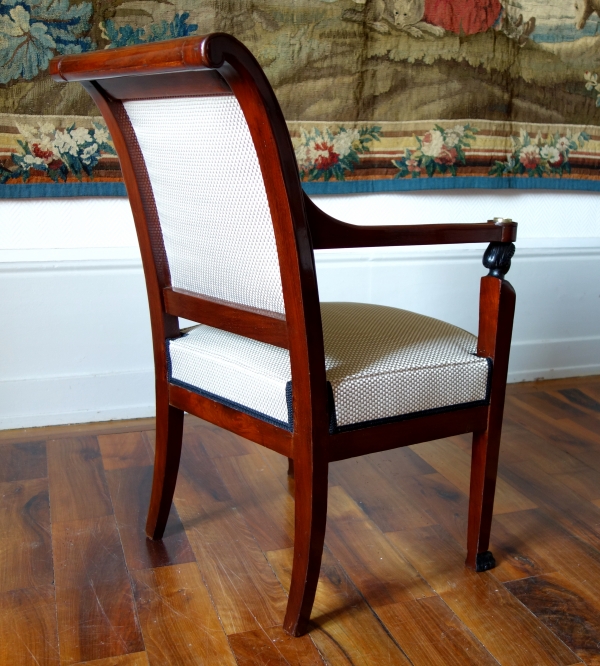 Empire mahogany living room suite : a sofa and 4 armchairs - early 19th century circa 1800