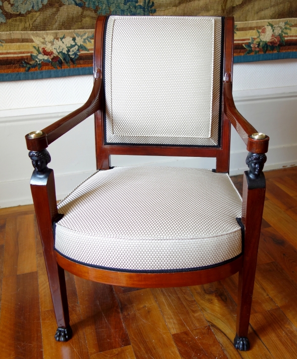 Salon d'époque Directoire Consulat en acajou  : canapé et 4 fauteuils - vers 1800