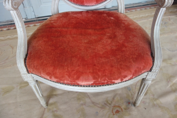 Mobilier de salon 9 pièces d'époque Louis XVI - estampille de Jacques Lechartier