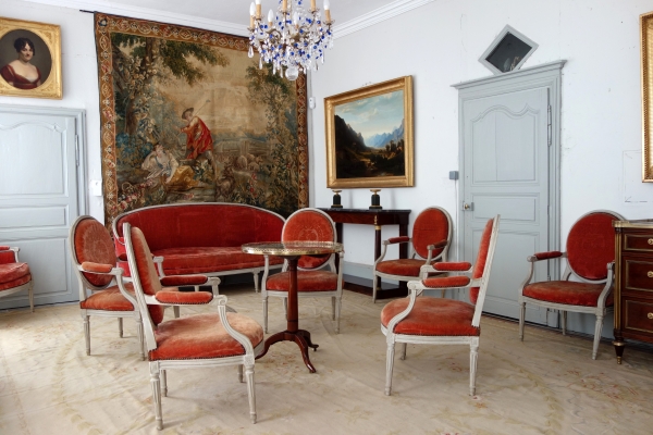 Mobilier de salon 9 pièces d'époque Louis XVI - estampille de Jacques Lechartier
