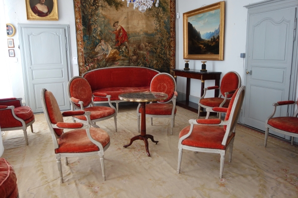 Mobilier de salon 9 pièces d'époque Louis XVI - estampille de Jacques Lechartier