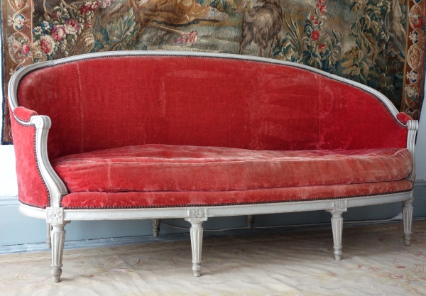 Mobilier de salon 9 pièces d'époque Louis XVI - estampille de Jacques Lechartier
