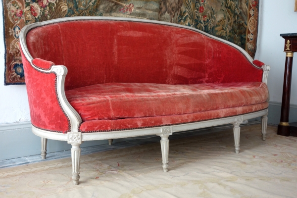 Mobilier de salon 9 pièces d'époque Louis XVI - estampille de Jacques Lechartier