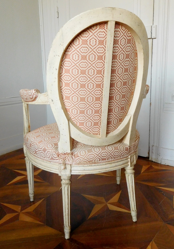 JB Lelarge : grand salon 9 pièces d'époque Louis XVI - canapé 2 bergères 6 fauteuils - estampille