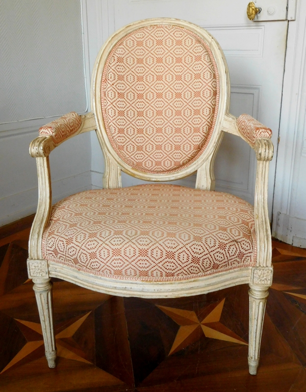 JB Lelarge : grand salon 9 pièces d'époque Louis XVI - canapé 2 bergères 6 fauteuils - estampille