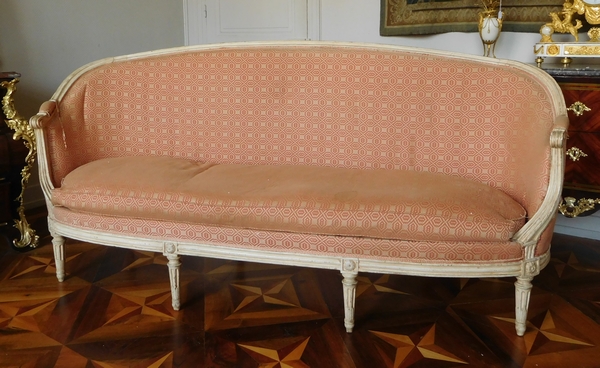 JB Lelarge : grand salon 9 pièces d'époque Louis XVI - canapé 2 bergères 6 fauteuils - estampille