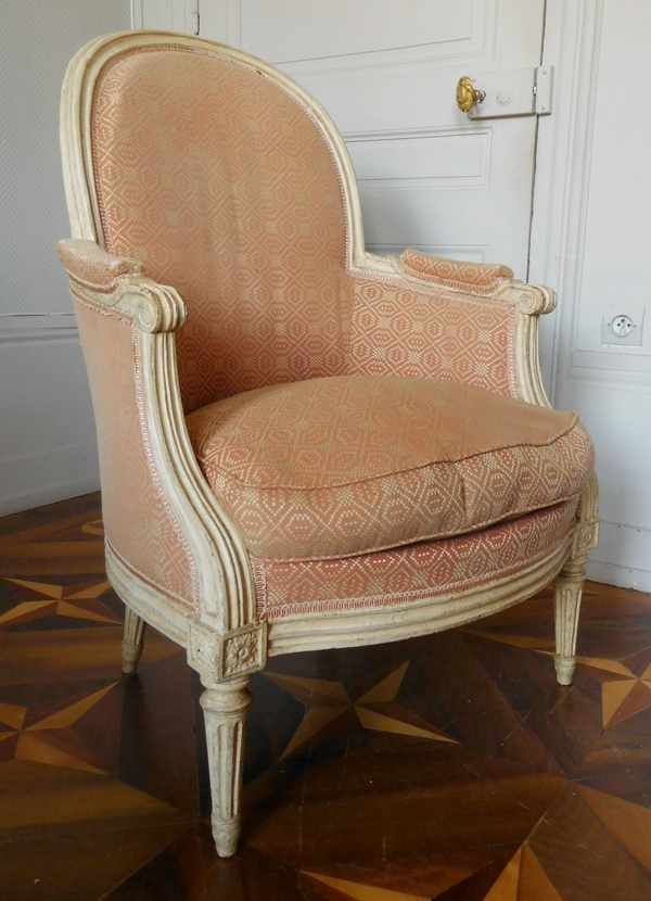 JB Lelarge : grand salon 9 pièces d'époque Louis XVI - canapé 2 bergères 6 fauteuils - estampille