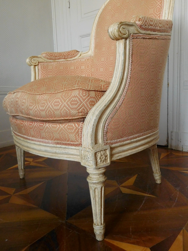 JB Lelarge : grand salon 9 pièces d'époque Louis XVI - canapé 2 bergères 6 fauteuils - estampille