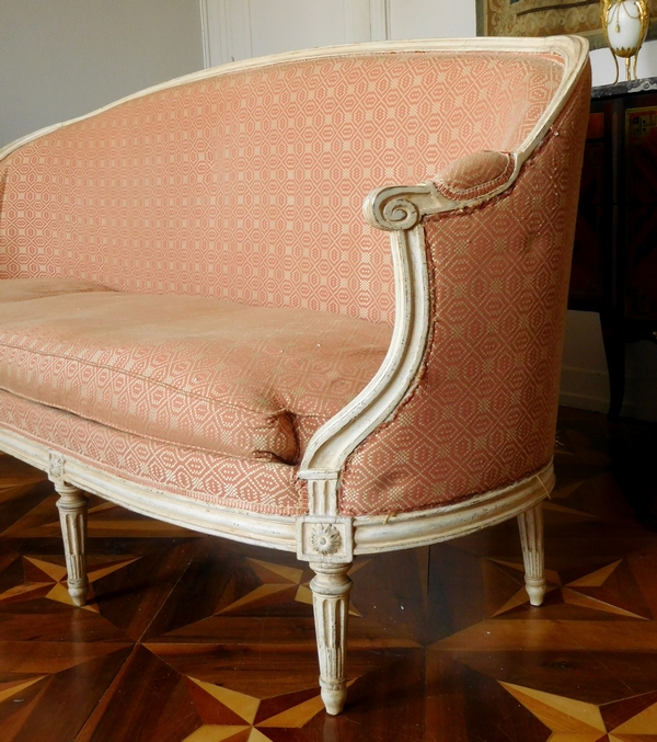 JB Lelarge : grand salon 9 pièces d'époque Louis XVI - canapé 2 bergères 6 fauteuils - estampille