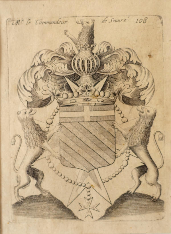 Set of 6 engravings : 12 coat of arms - 19th century