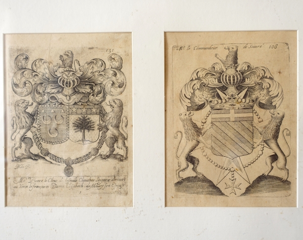 Set of 6 engravings : 12 coat of arms - 19th century