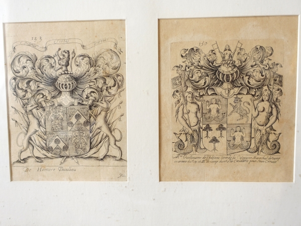 Set of 6 engravings : 12 coat of arms - 19th century