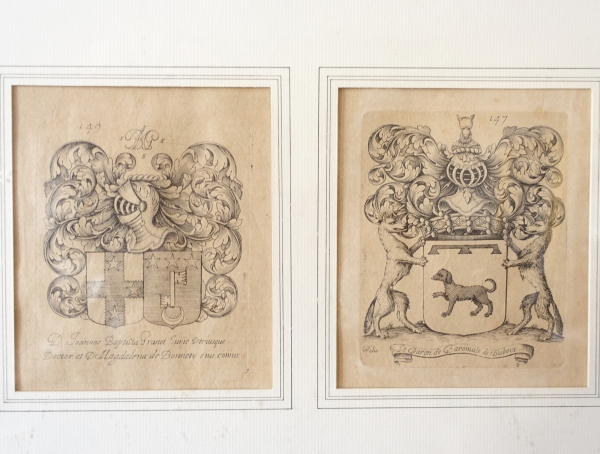 Set of 6 engravings : 12 coat of arms - 19th century