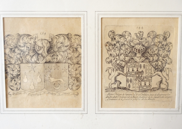 Set of 6 engravings : 12 coat of arms - 19th century