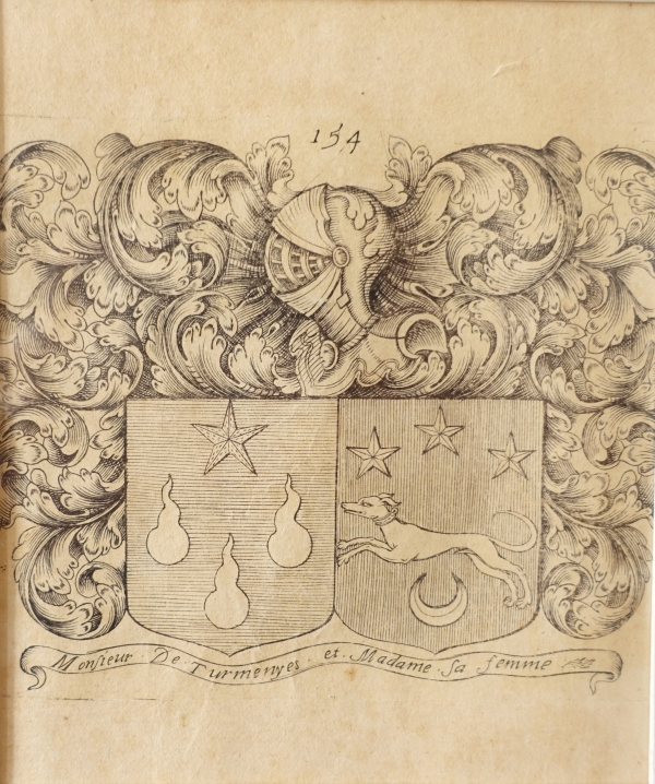 Set of 6 engravings : 12 coat of arms - 19th century