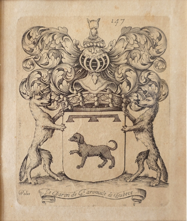 Set of 6 engravings : 12 coat of arms - 19th century