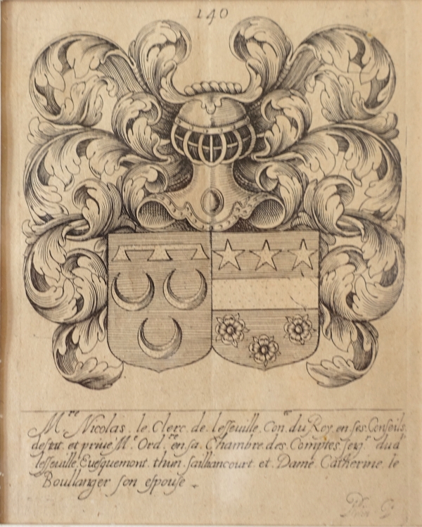 Set of 6 engravings : 12 coat of arms - 19th century