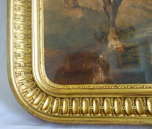 19th century watercolor : Cavalry soldier, Napoleon III period